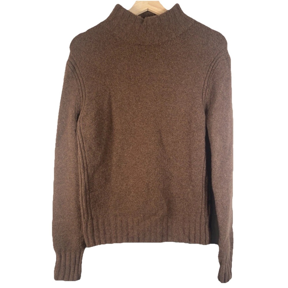 Point Sur J. Crew Alpaca Merino Wool Blend Mockneck Sweater Women's Small Brown